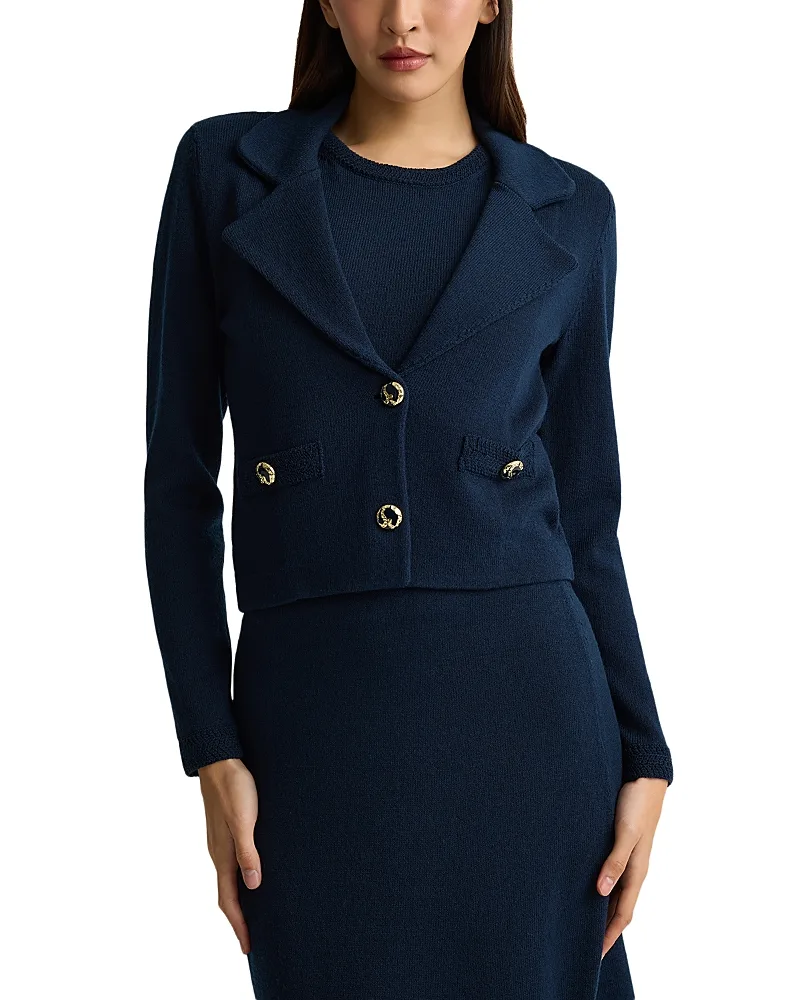 Wool Blend Knit Blazer by St. John