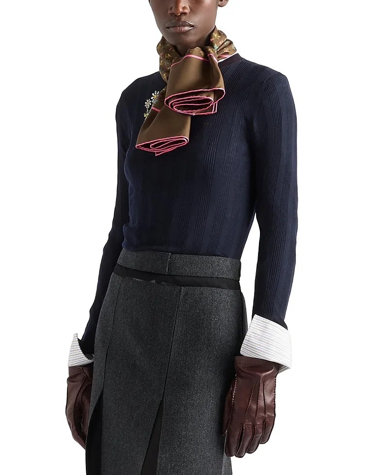 Wool Crew Neck Sweater by Prada
