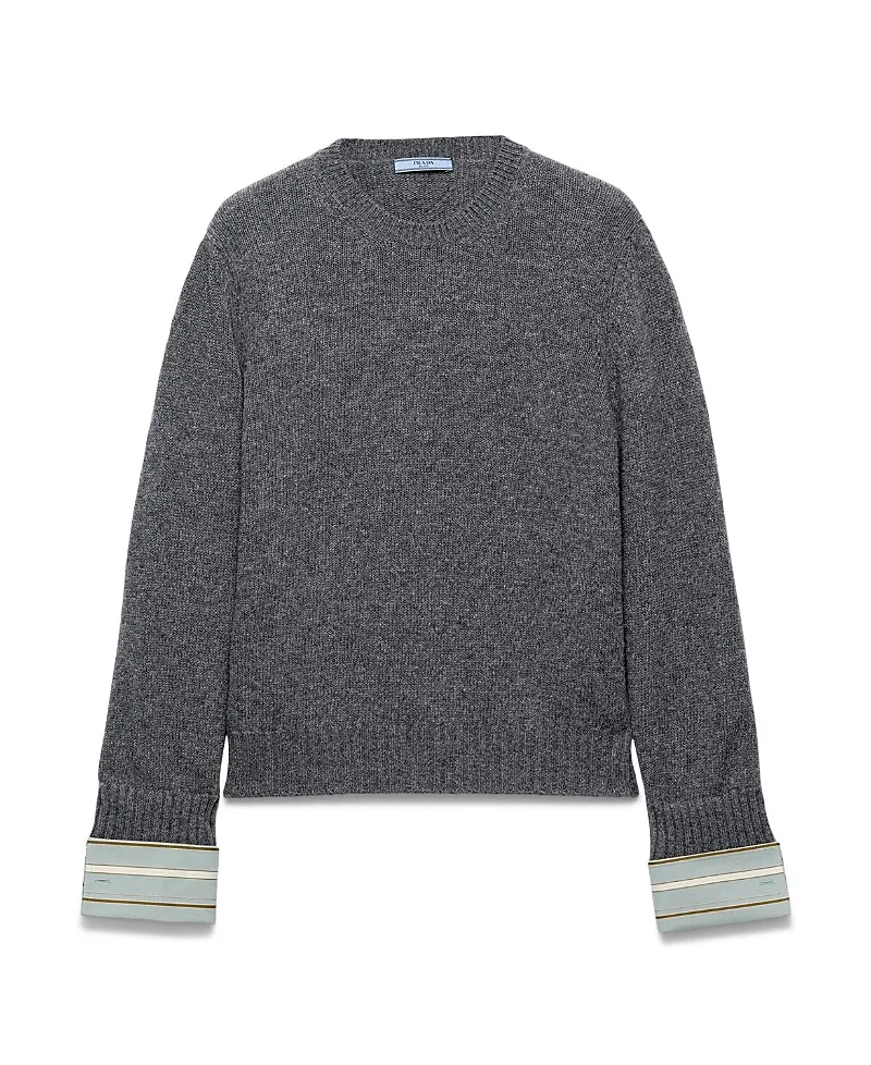 Wool and Cashmere Crew Neck Sweater by Prada