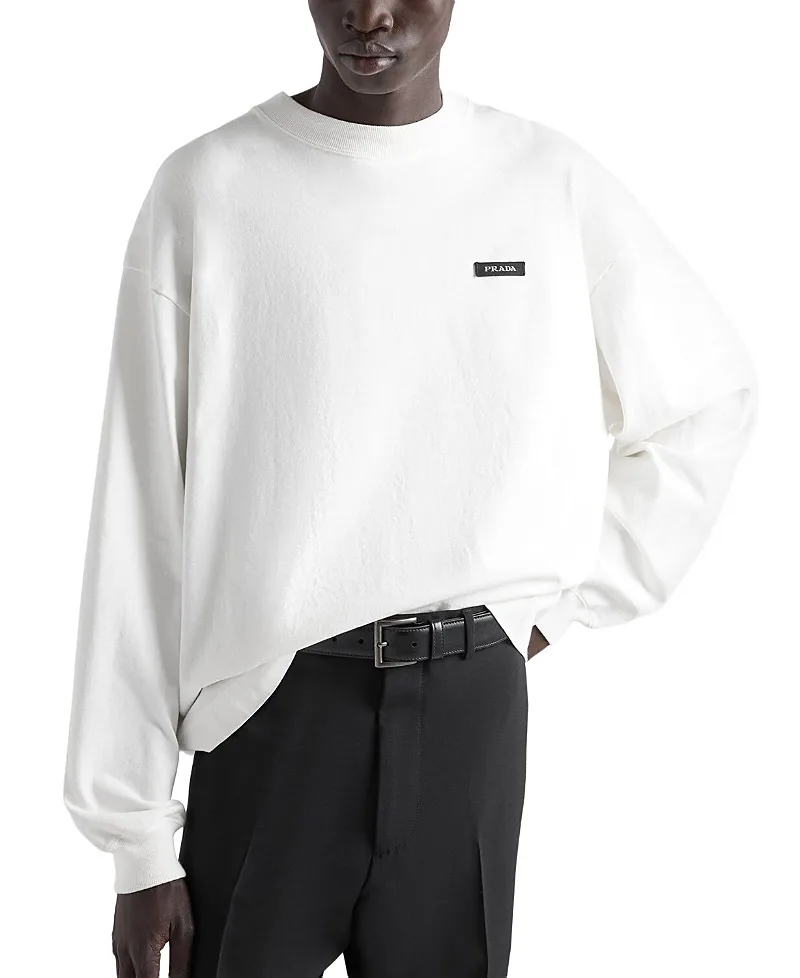 Long-Sleeved Cotton T-Shirt by Prada