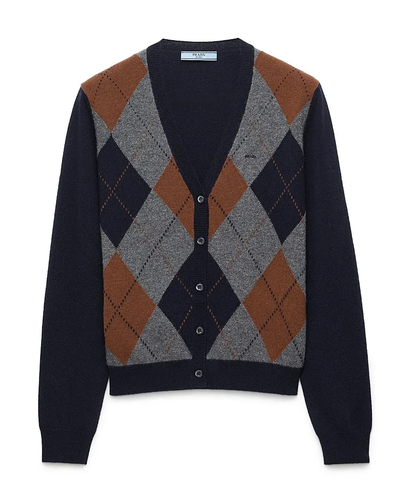 Argyle Cashmere Cardigan by Prada