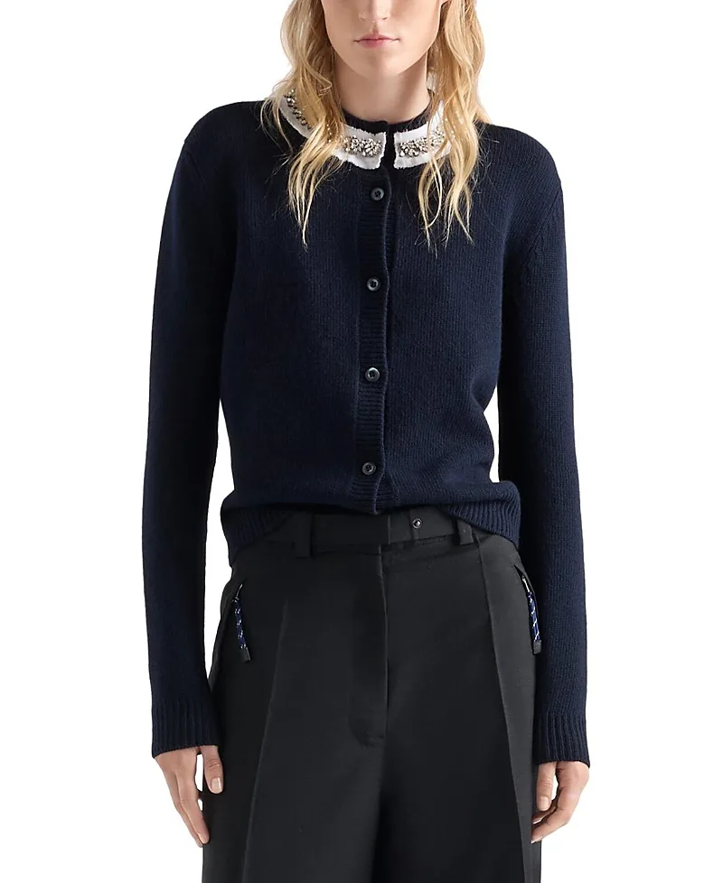 Wool and Cashmere Cardigan by Prada