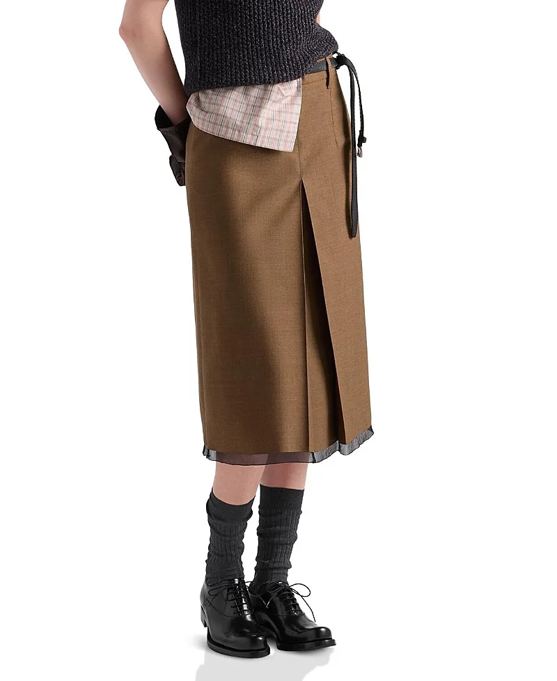 Wool Midi-Skirt by Prada