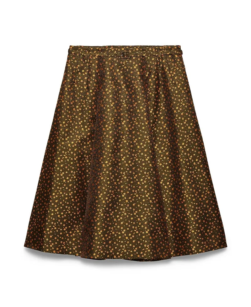 Jacquard Duchesse Skirt by Prada
