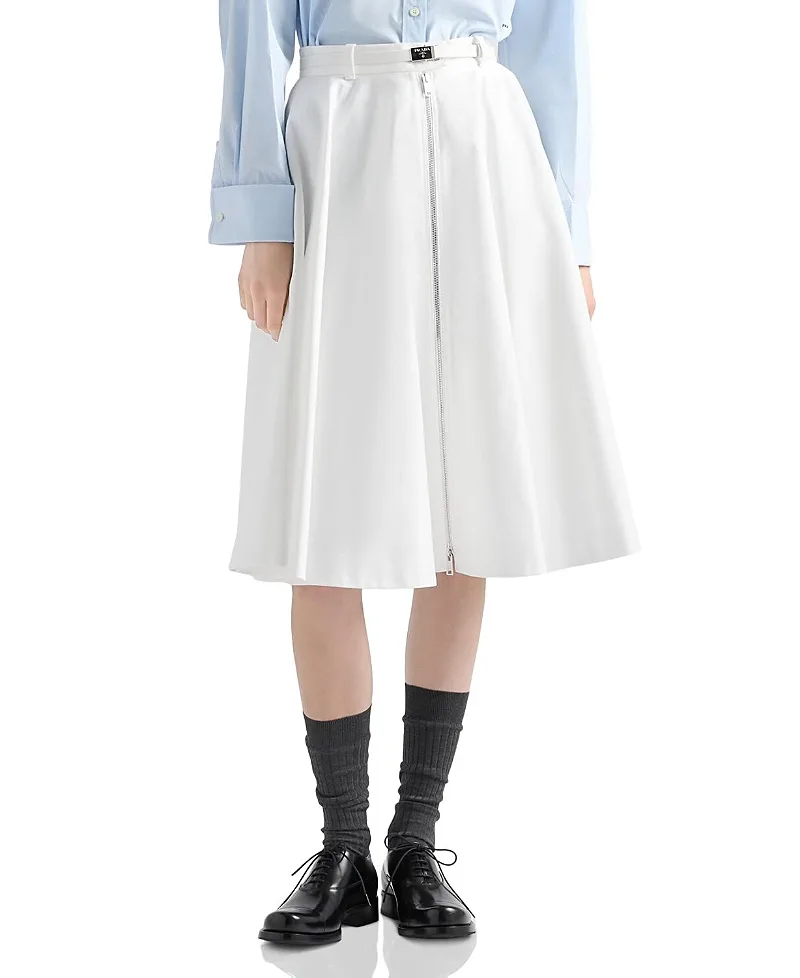 Chino Midi-Skirt with Zipper by Prada