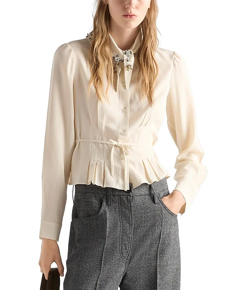 Silk Marocain Shirt by Prada