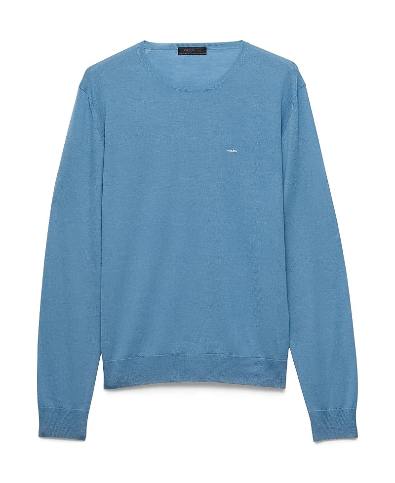 Superfine Wool Crew-Neck Sweater by Prada