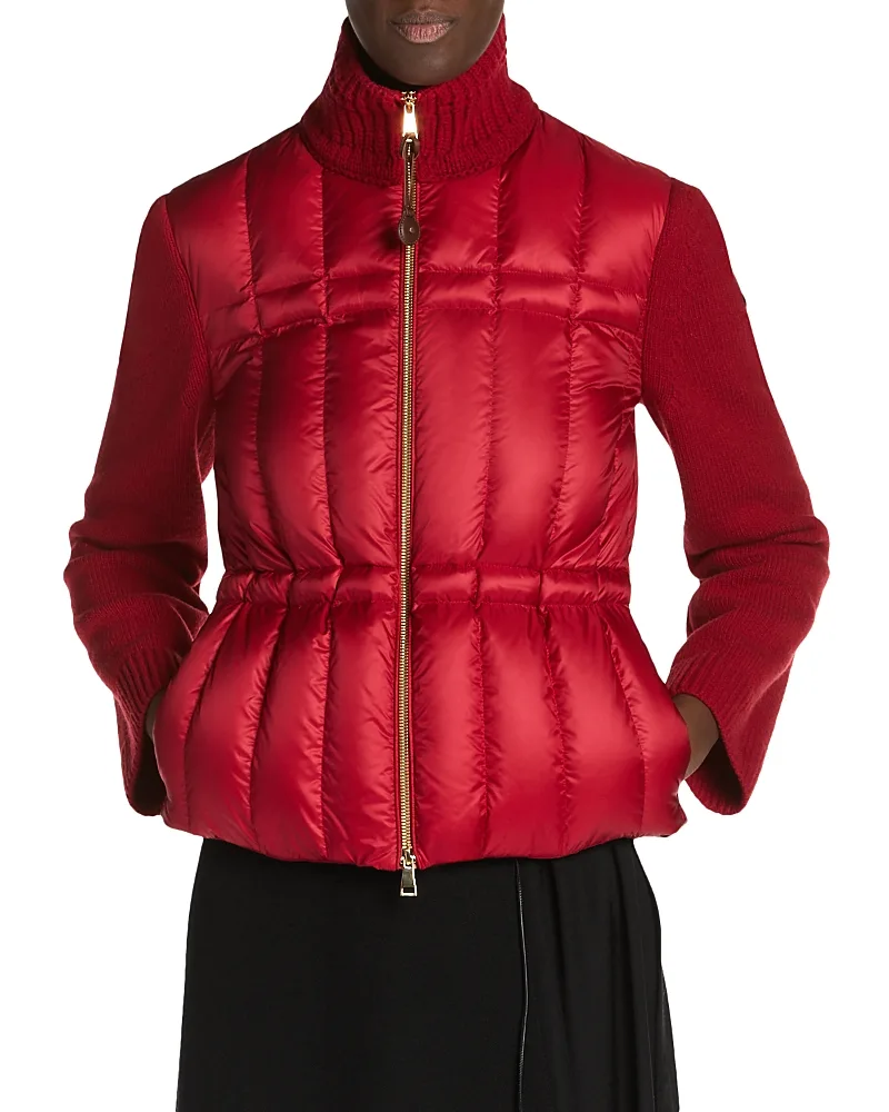 Mock Neck Puffer Cardigan