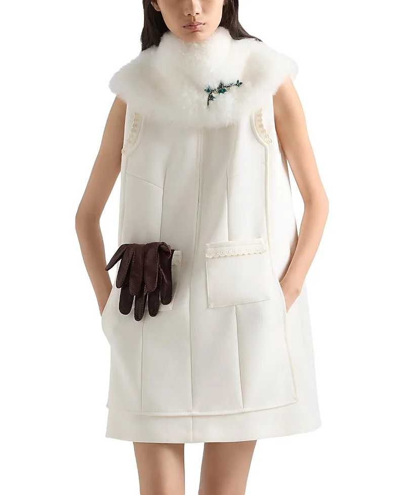 Embroidered Natte Fabric Mini-Dress by Prada
