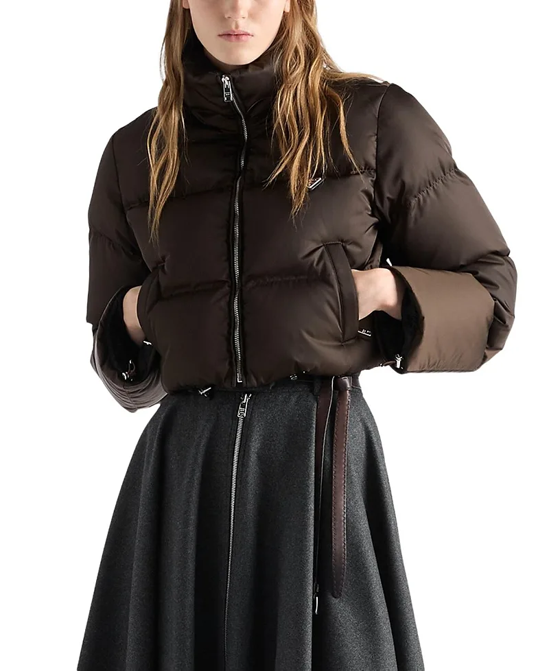 Cropped Re-Nylon Down Jacket by Prada