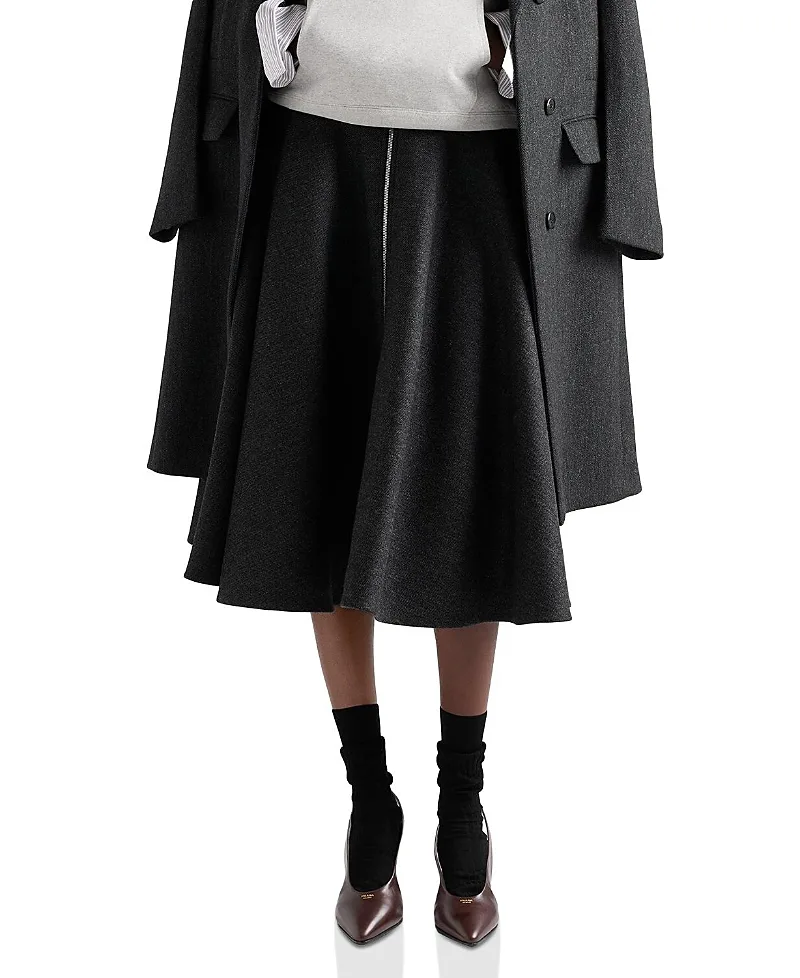 Double Wool Midi-Skirt by Prada
