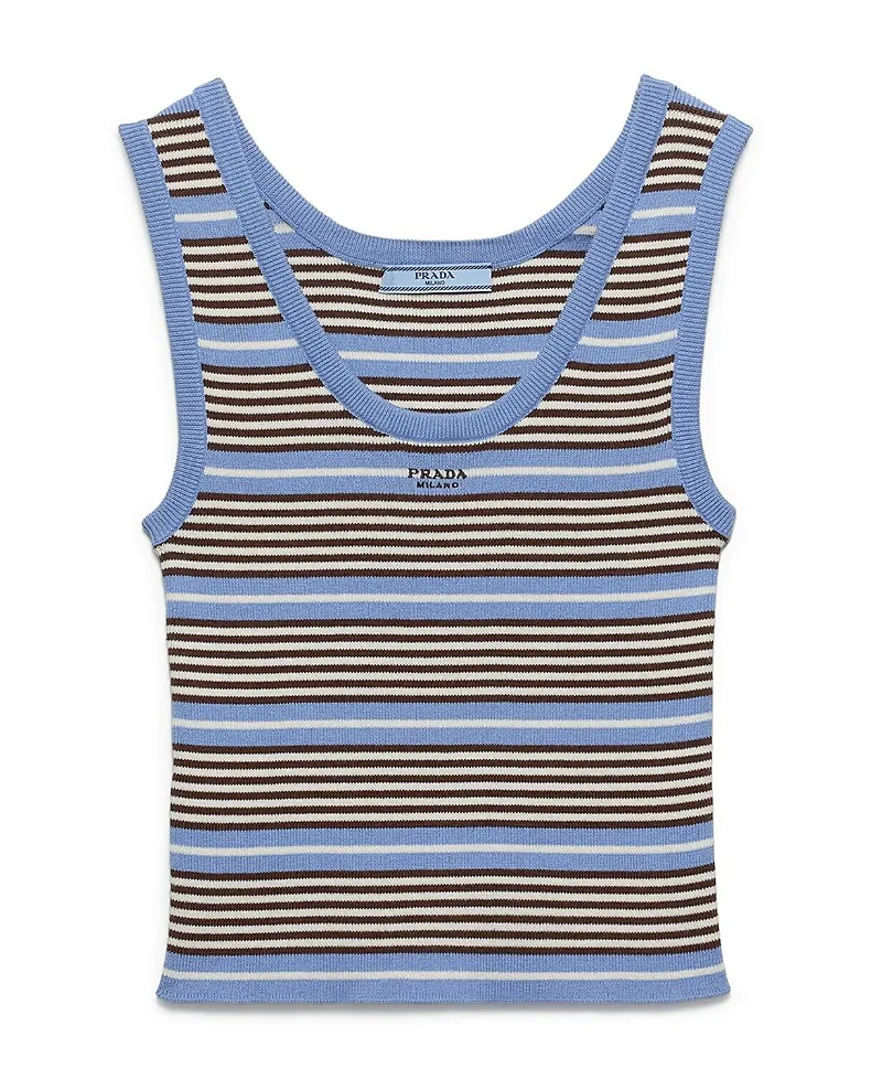 Cotton Knit Tank Top by Prada