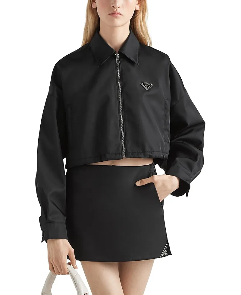 Re-Nylon Cropped Blouson Jacket by Prada