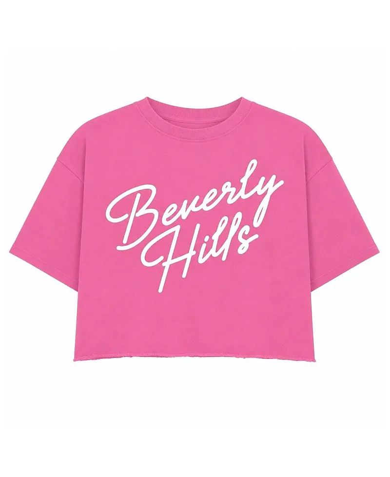 Beverly Hills Script Oversized Crop Top by Prince Peter Collection