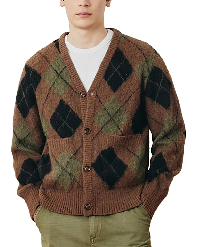 Argyle Cardigan Sweater by Corridor