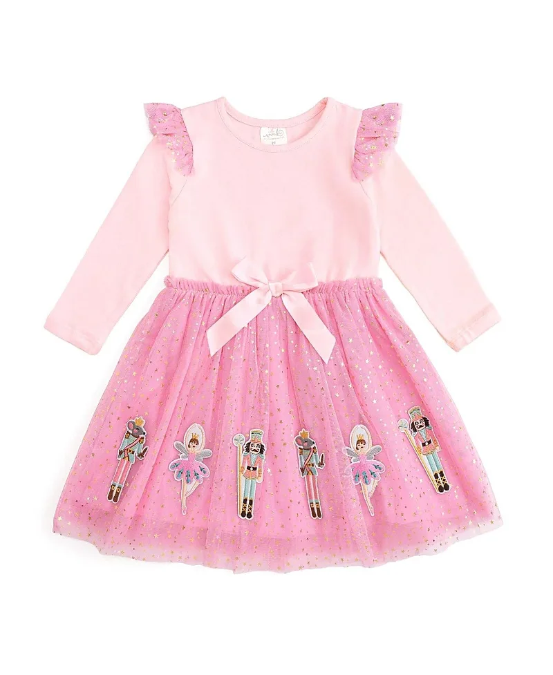 Nutcracker Applique Christmas Long Sleeve Dress by Sweet Wink