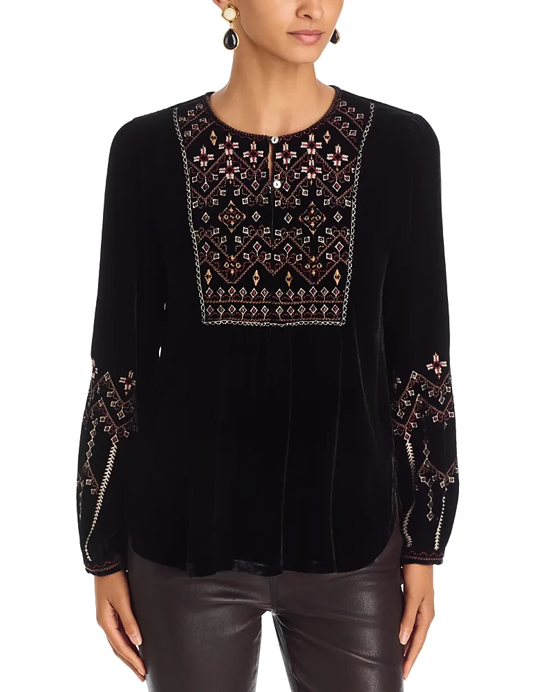 Kadir Embroidered Blouse by Johnny Was