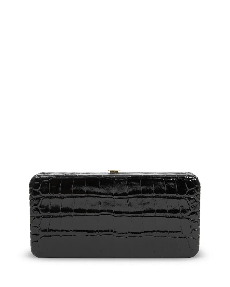 Le Tabac Congo Croc Embossed Leather Clutch