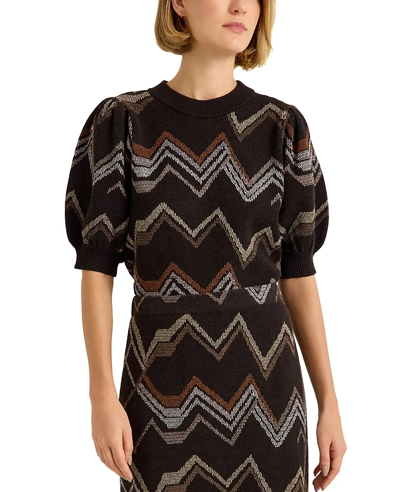 Maddie Knit Chevron Stripe Top by Marie Oliver
