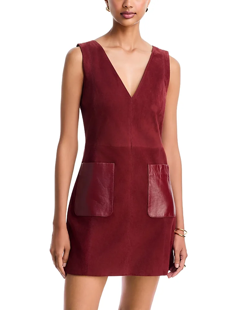 Reign Leather Mini Dress by Tanya Taylor