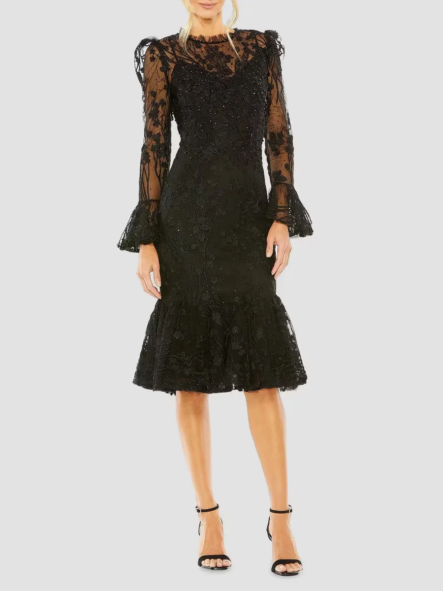 Mac Duggal Embellished High-Neck Dress by M.A.C.