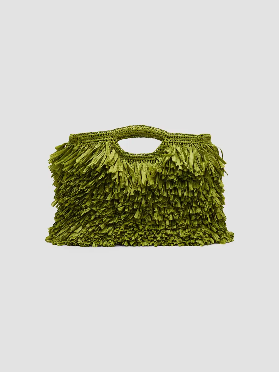 Charlie Raffia Fringe Top-Handle Bag by A.L.C.