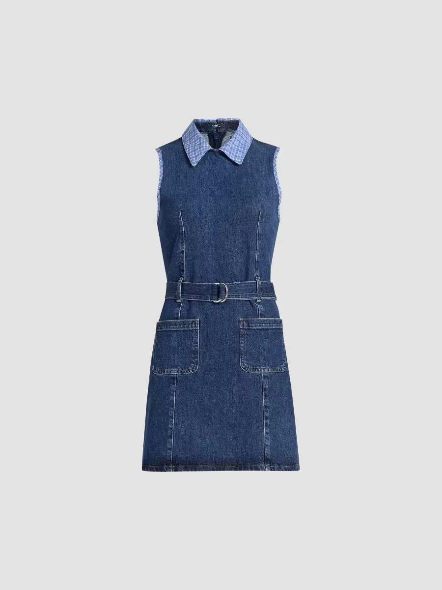 Kyra Belted Denim Minidress by Cinq  Sept