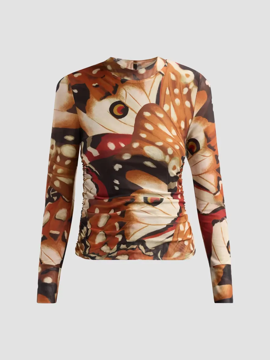 Borbofly-Print Tulle Top by FARM Rio
