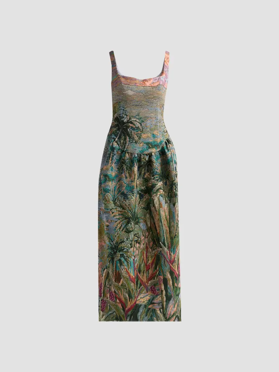Petrichor Tropical Jacquard Midi Dress by FARM Rio