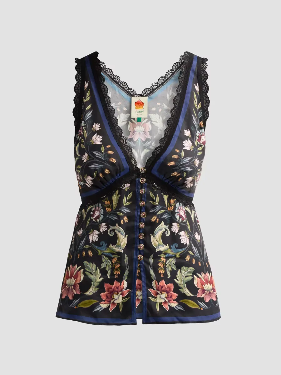 Natalia Floral Lace-Trim Blouse by FARM Rio