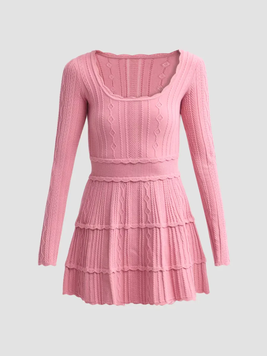 Lunelle Pointelle Knit Mini Dress