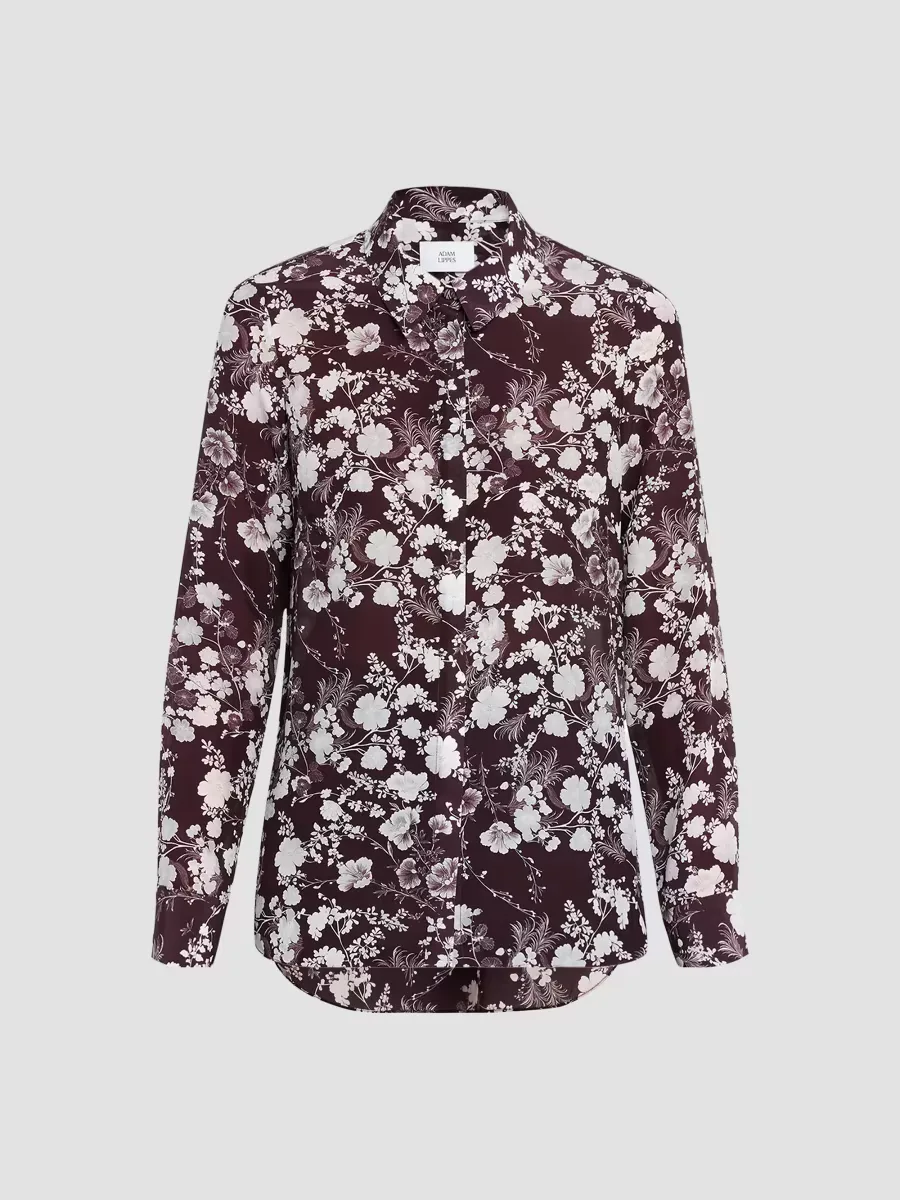 Mathias Floral Crpe De Chine Silk Shirt