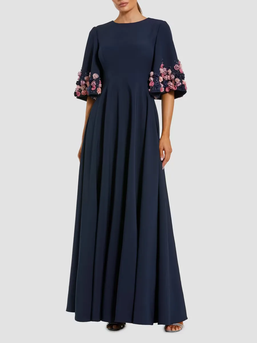 Evening Embellished Stretch-Crepe Gown by M.A.C.