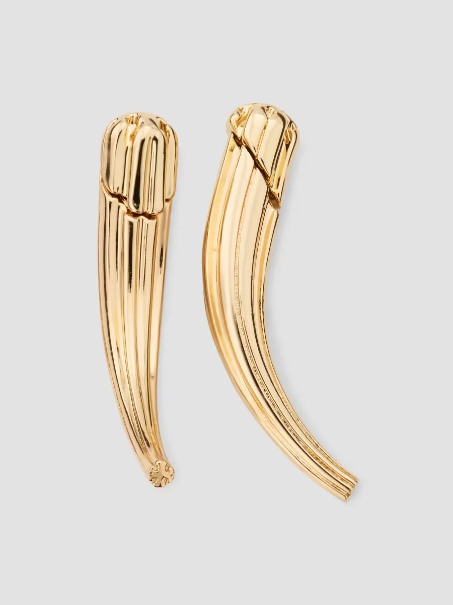Fluted 18K-Gold-Plated Ear Jackets by Tory Burch