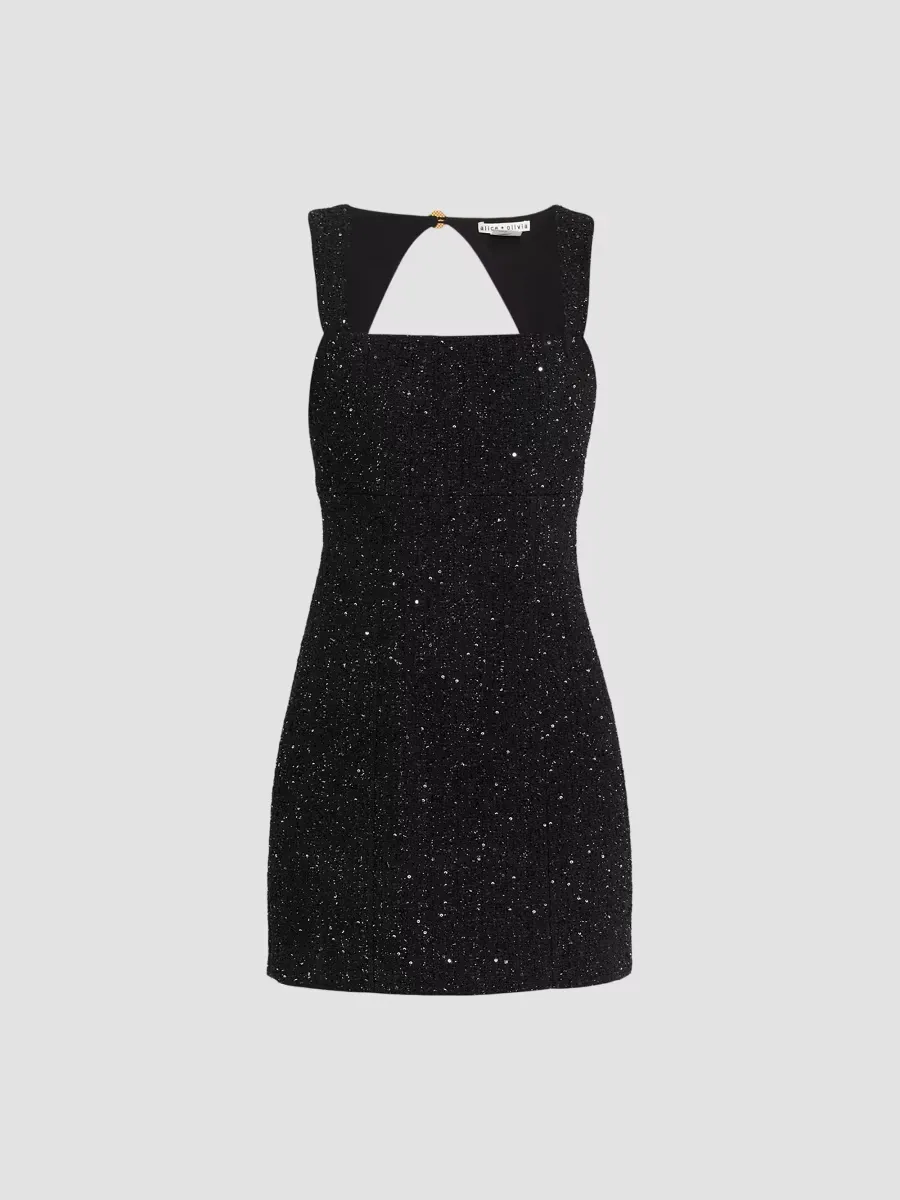 Keria Fitted Tweed Minidress by Alice + Olivia