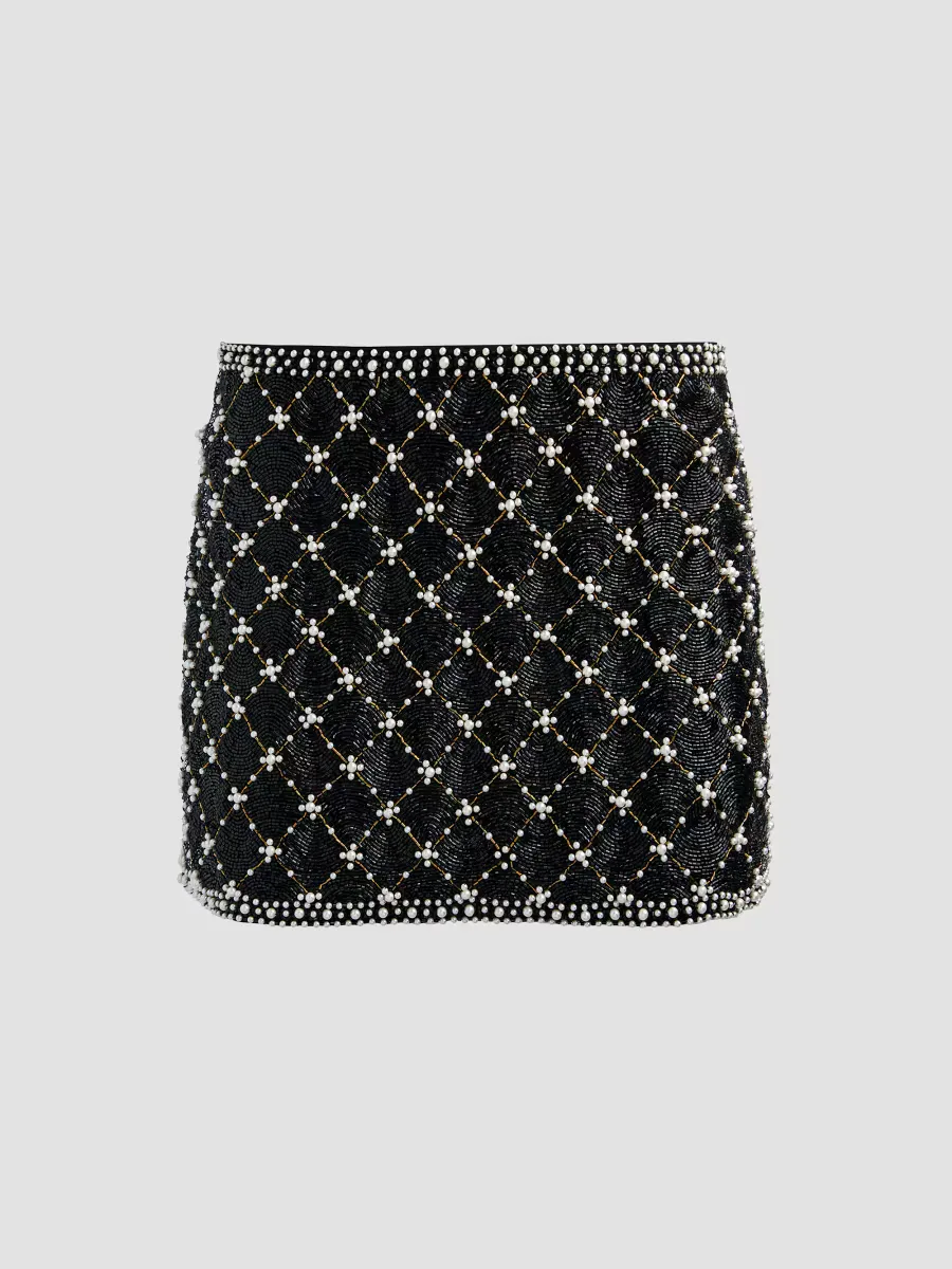 Rubi Embellished A-Line Mini Skirt