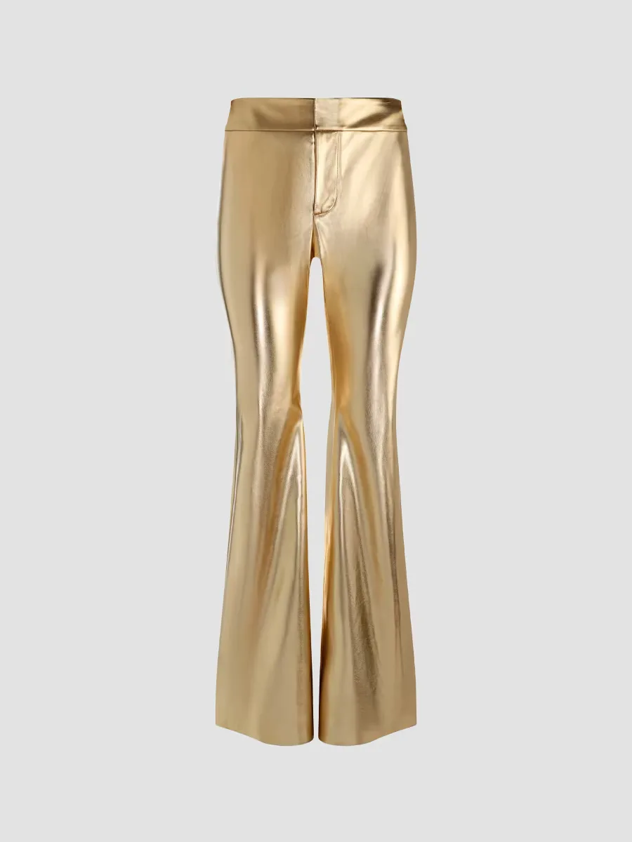 Andrew Faux-Leather Boot-Cut Pants by Alice + Olivia