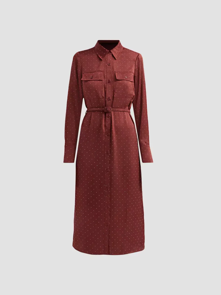 Estella Rhinestone Midi Shirtdress by Milly