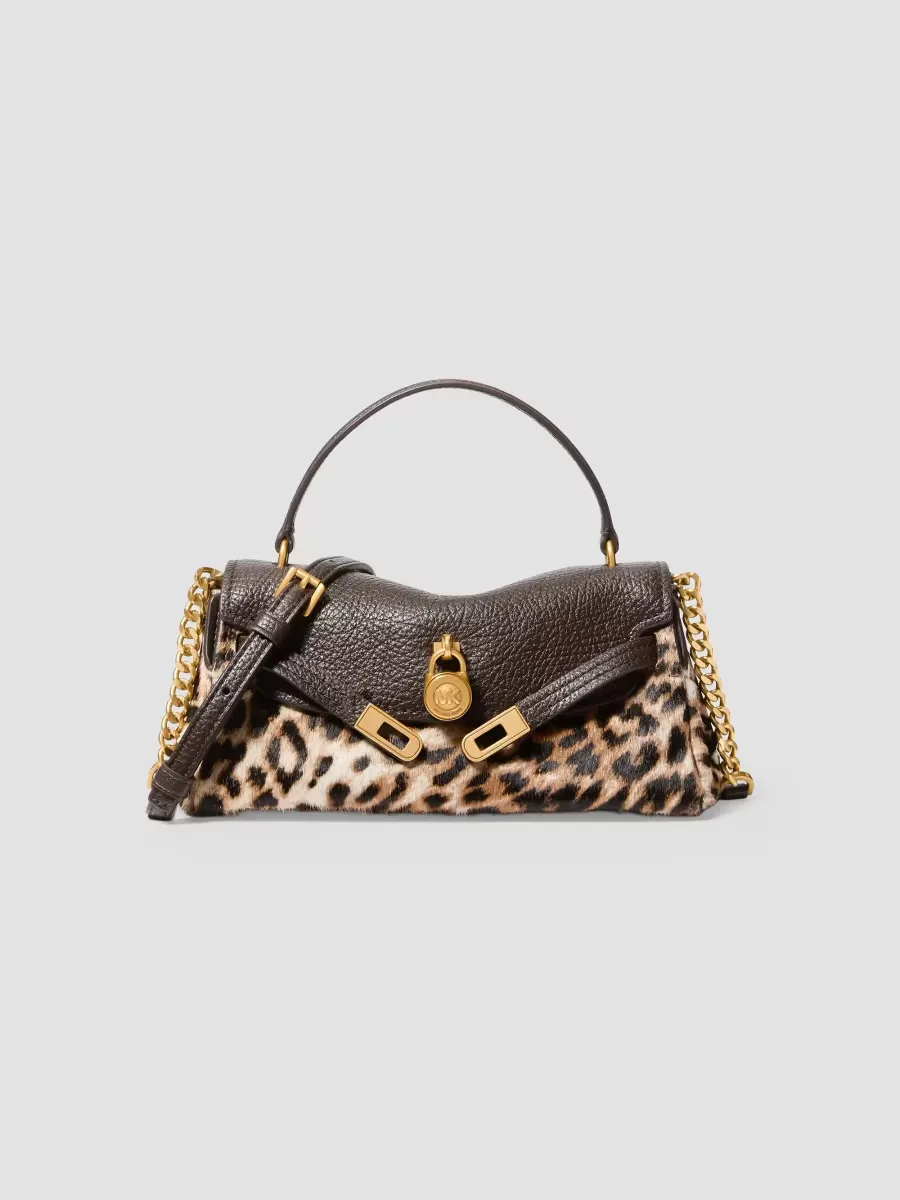 Hamilton Extra-Small Leopard-Print Calf Hair & Leather Crossbody Bag by Michael Kors