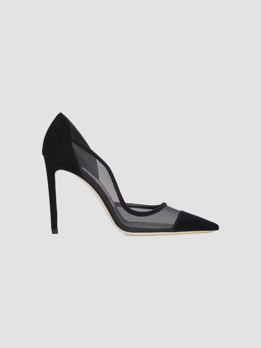 Brigitte 100MM Suede and Mesh Pumps by Jimmy Choo