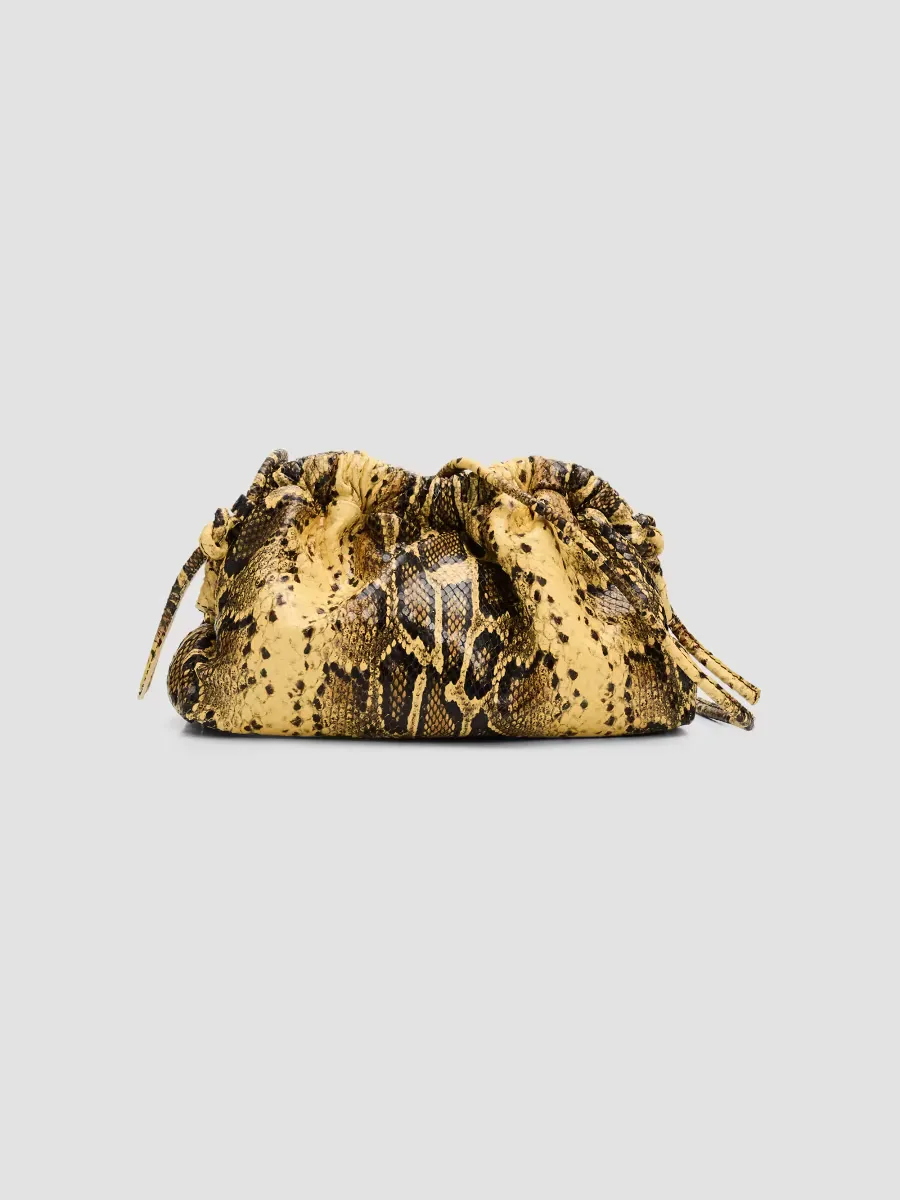 Mini Cloud Snakeskin-Print Clutch by Mansur Gavriel