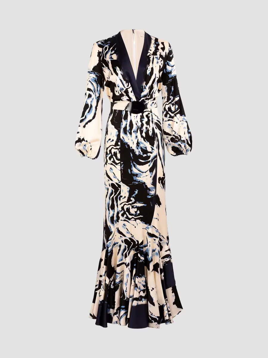 Remy Plunging Stretch-Silk Maxi Dress by Silvia Tcherassi