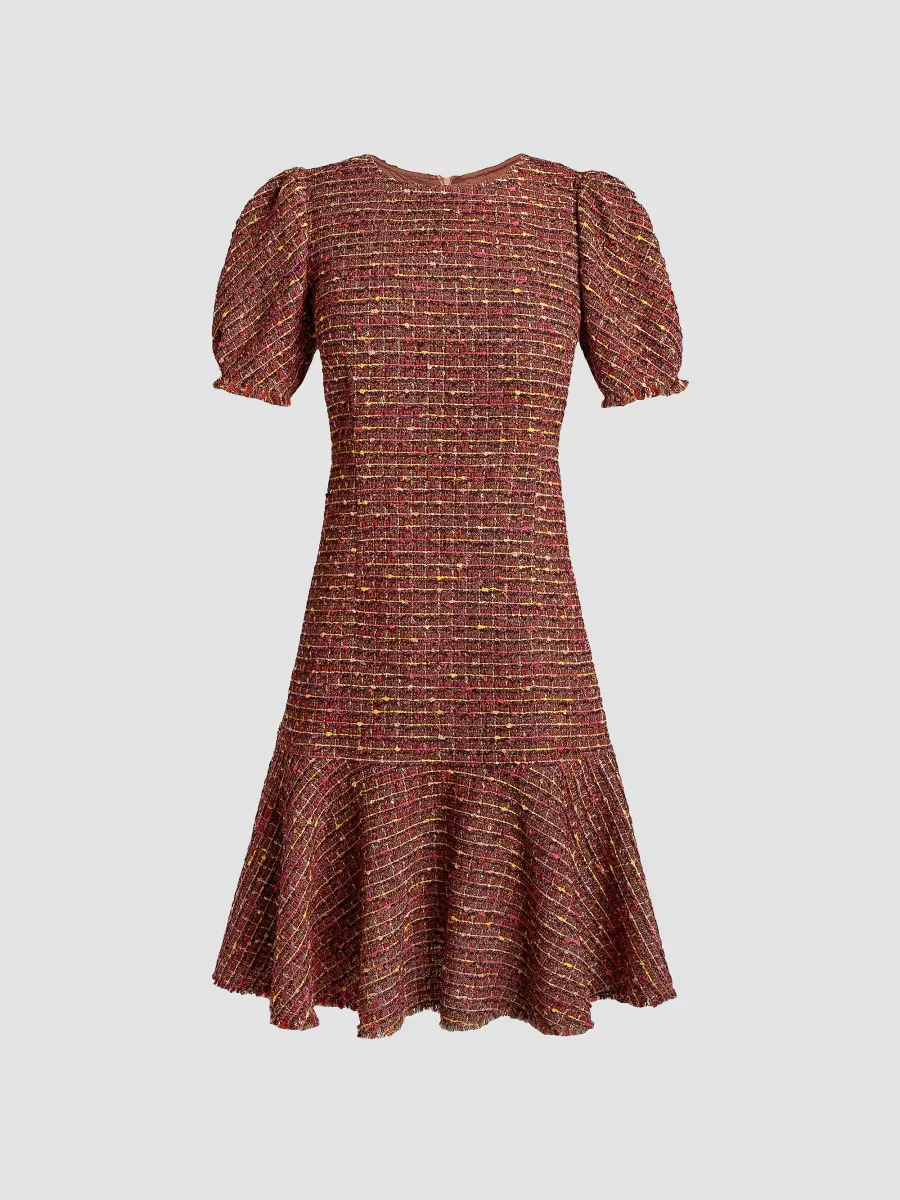 Dasia Tweed Knee-Length Dress by Santorelli