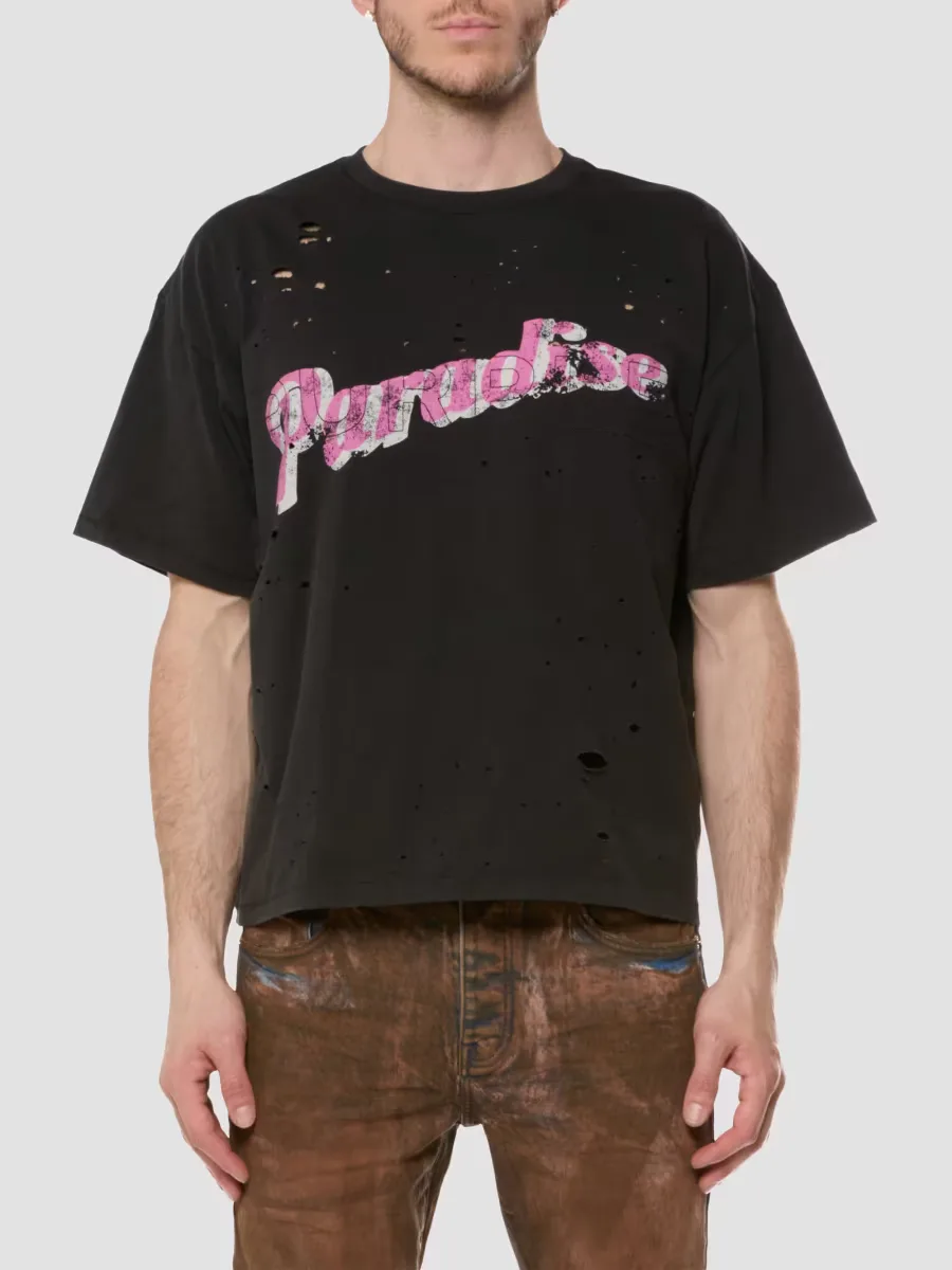 Graphic Cotton Jersey Boxy T-Shirt by Purple Brand
