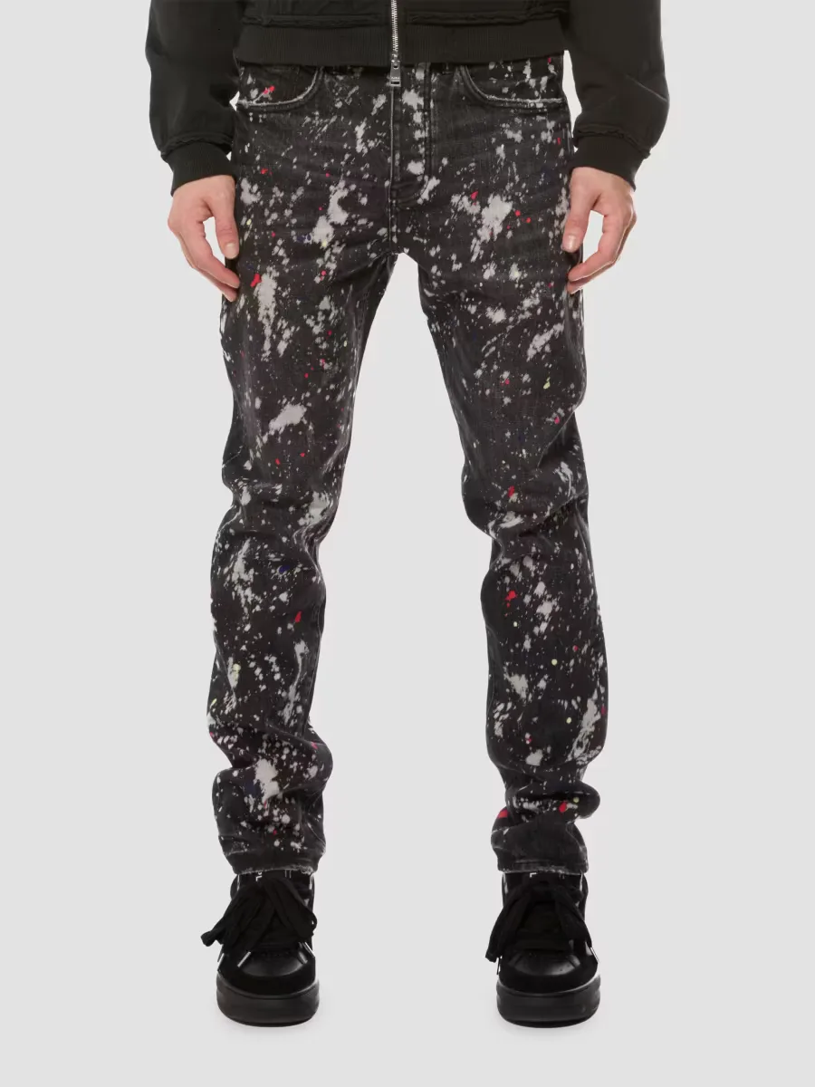Marble-Effect Mid-Rise Jeans by Purple Brand