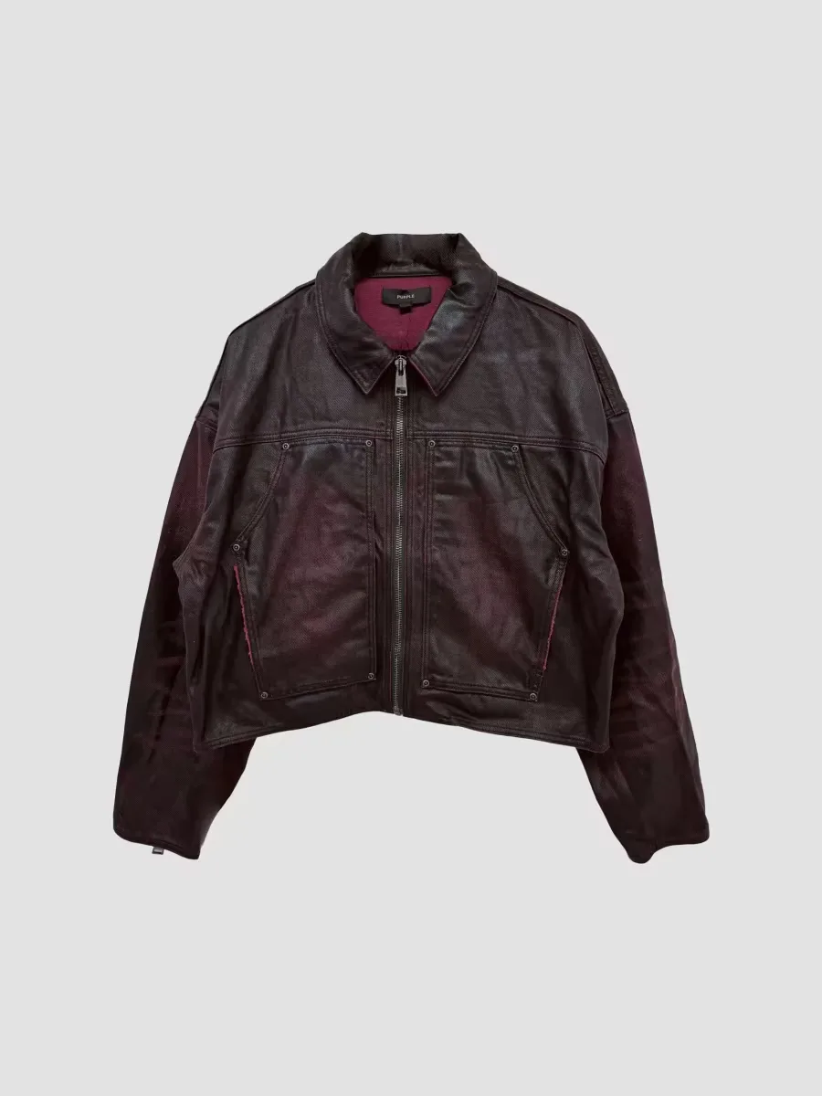 Patent Vintage Cotton Denim Jacket by Purple Brand