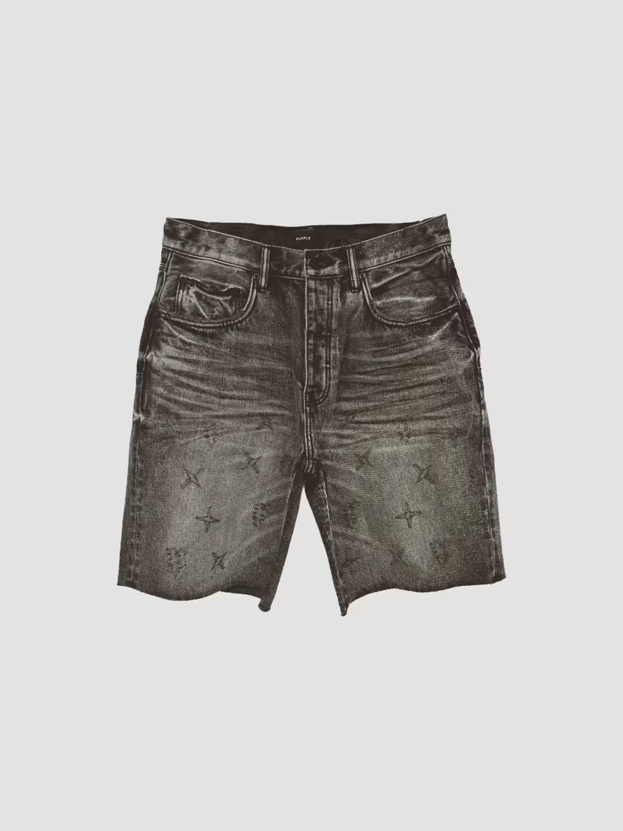 Embroidered Washed-Denim Mid-Rise Shorts by Purple Brand