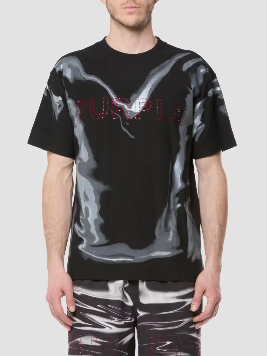 Embellished Cotton Crewneck T-Shirt by Purple Brand
