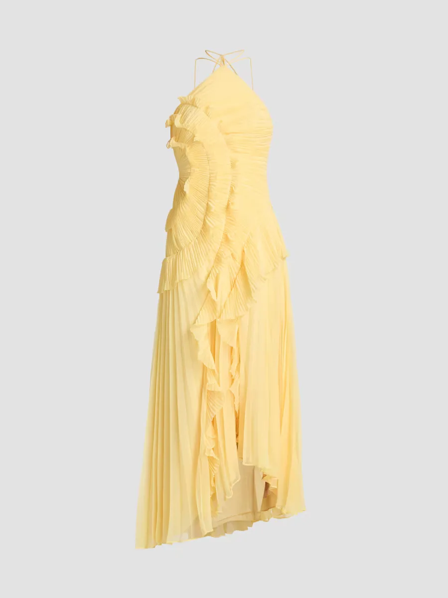 Lorelie Ruffle Halterneck Gown