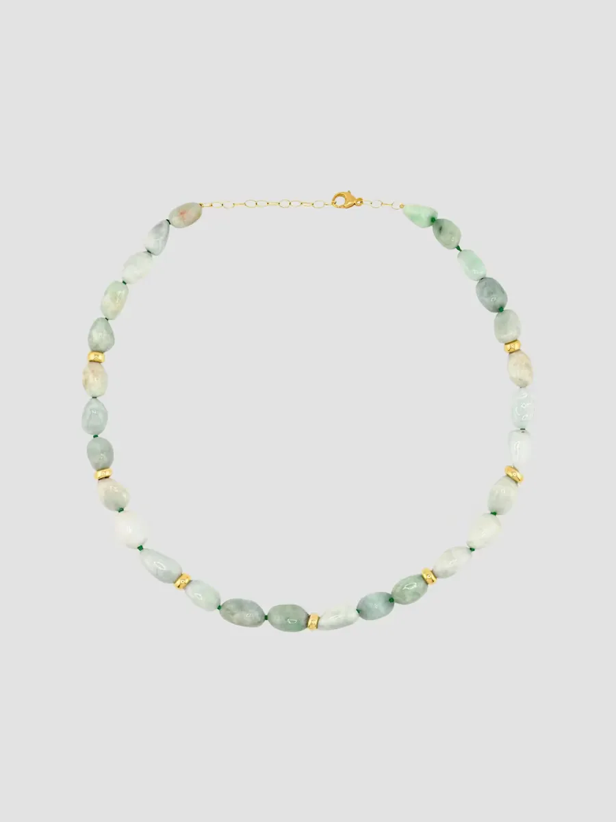 14K Yellow Gold & Jade Beaded Necklace by Jia Jia